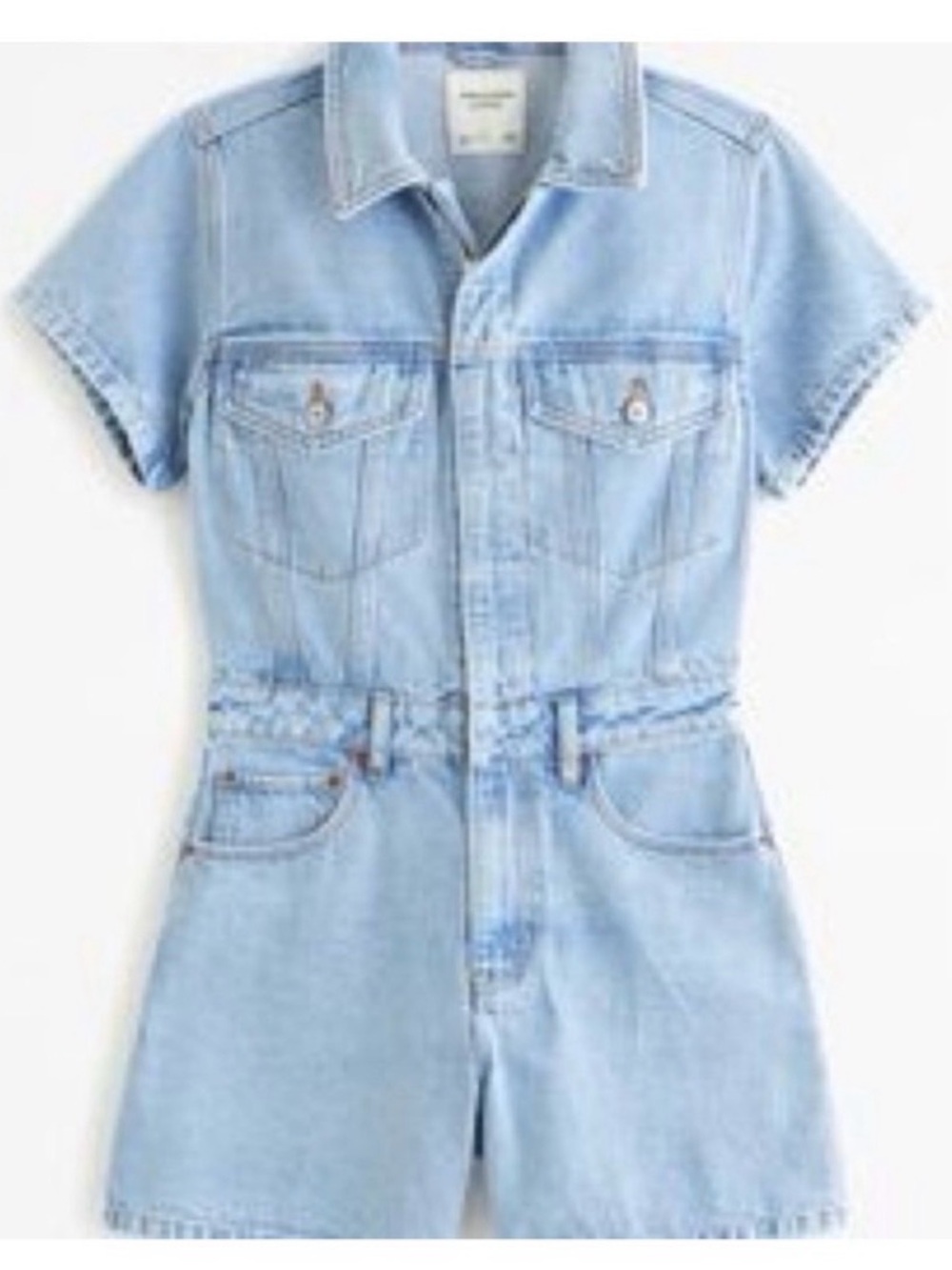 Abercombie and Fitch Light Blue Denim Romper. Worn once